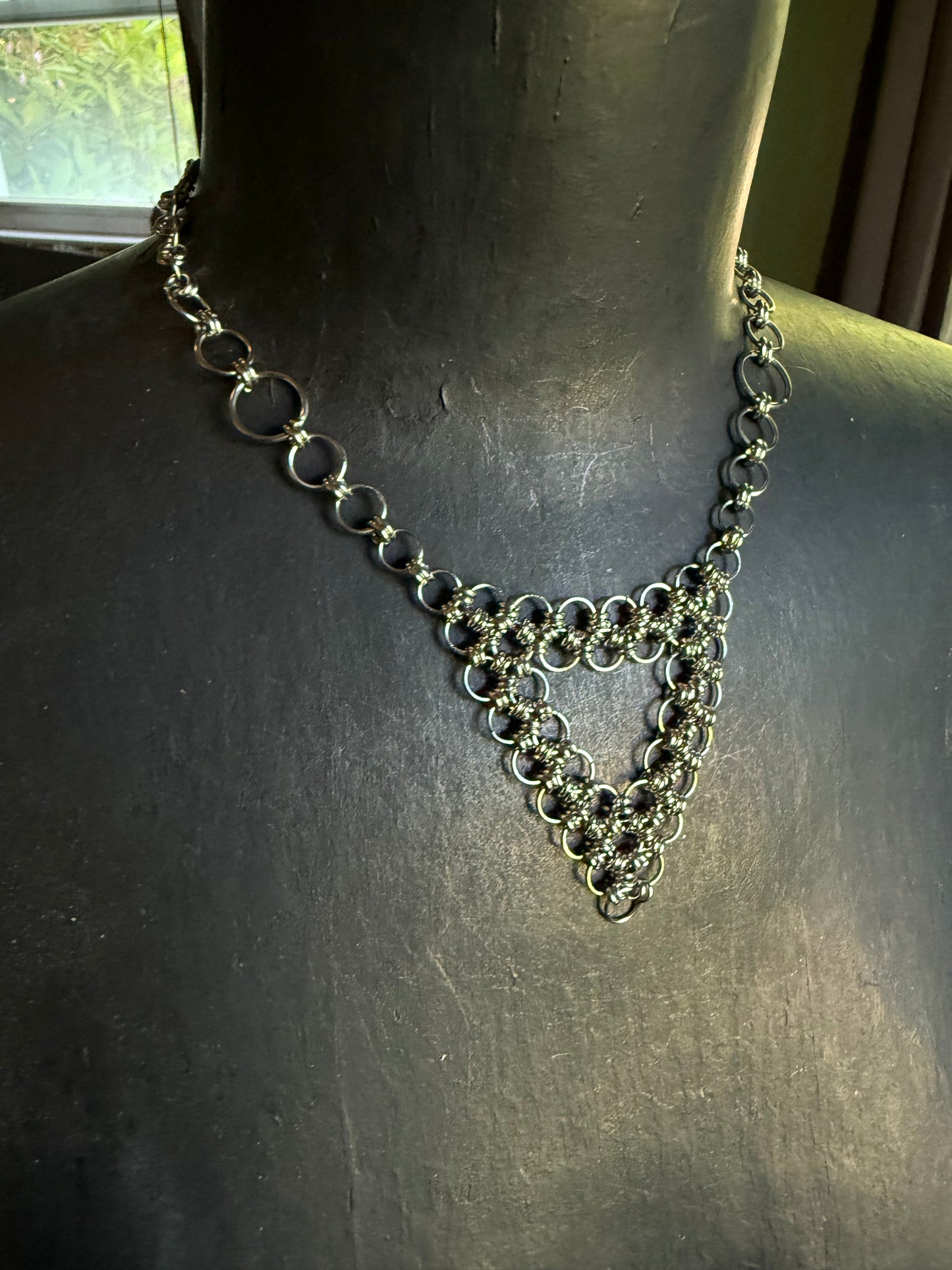 Divine Diamond Chainmaille Choker handmade stainless steel necklace chainmail