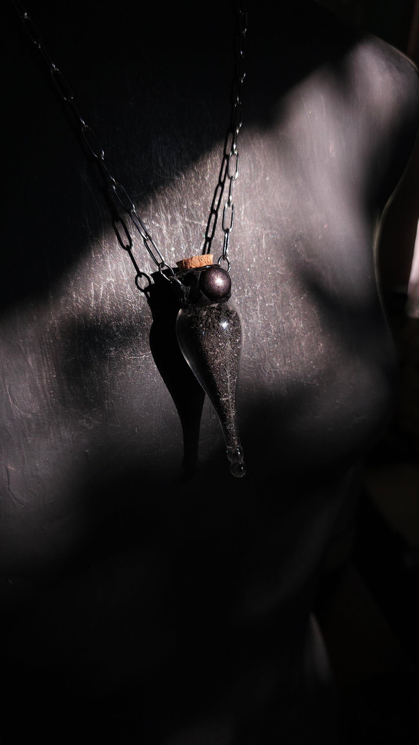 Black Salt of Protection Bottle Necklace MTO - protection jewelry , protection necklace , black salt necklace