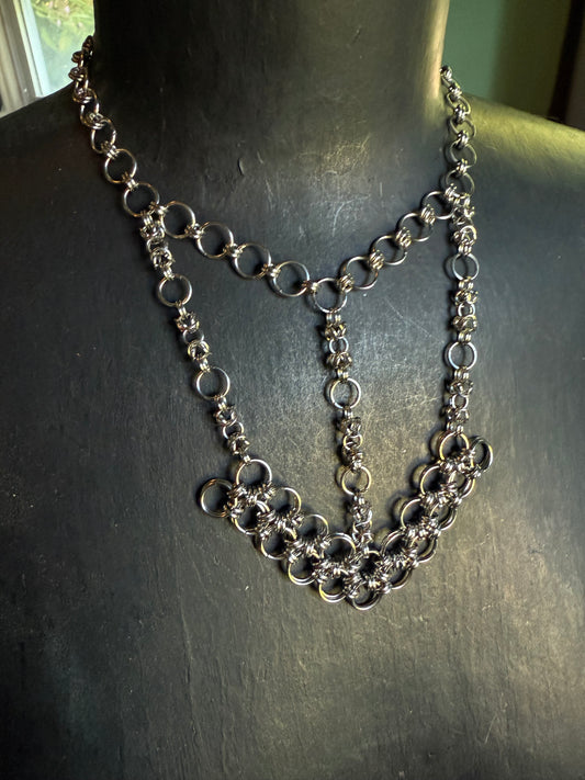 Midnight Sorcery Chainmaille choker handmade stainless steel necklace