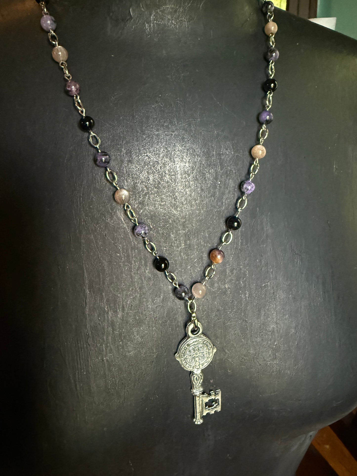 Key of Protection Sorcery Strand - Rosary style chain necklace - beaded necklace