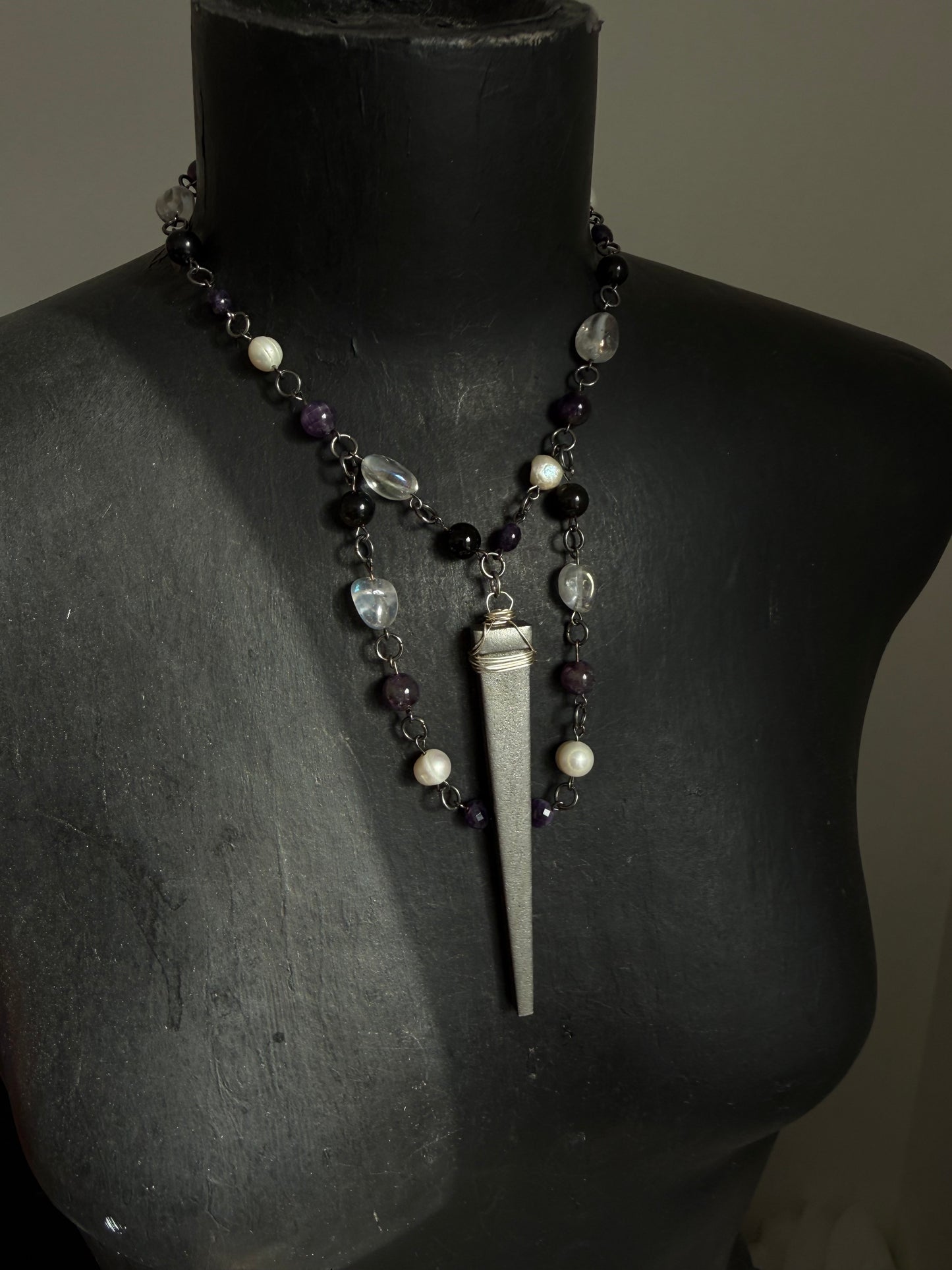 Final Nail Beaded choker