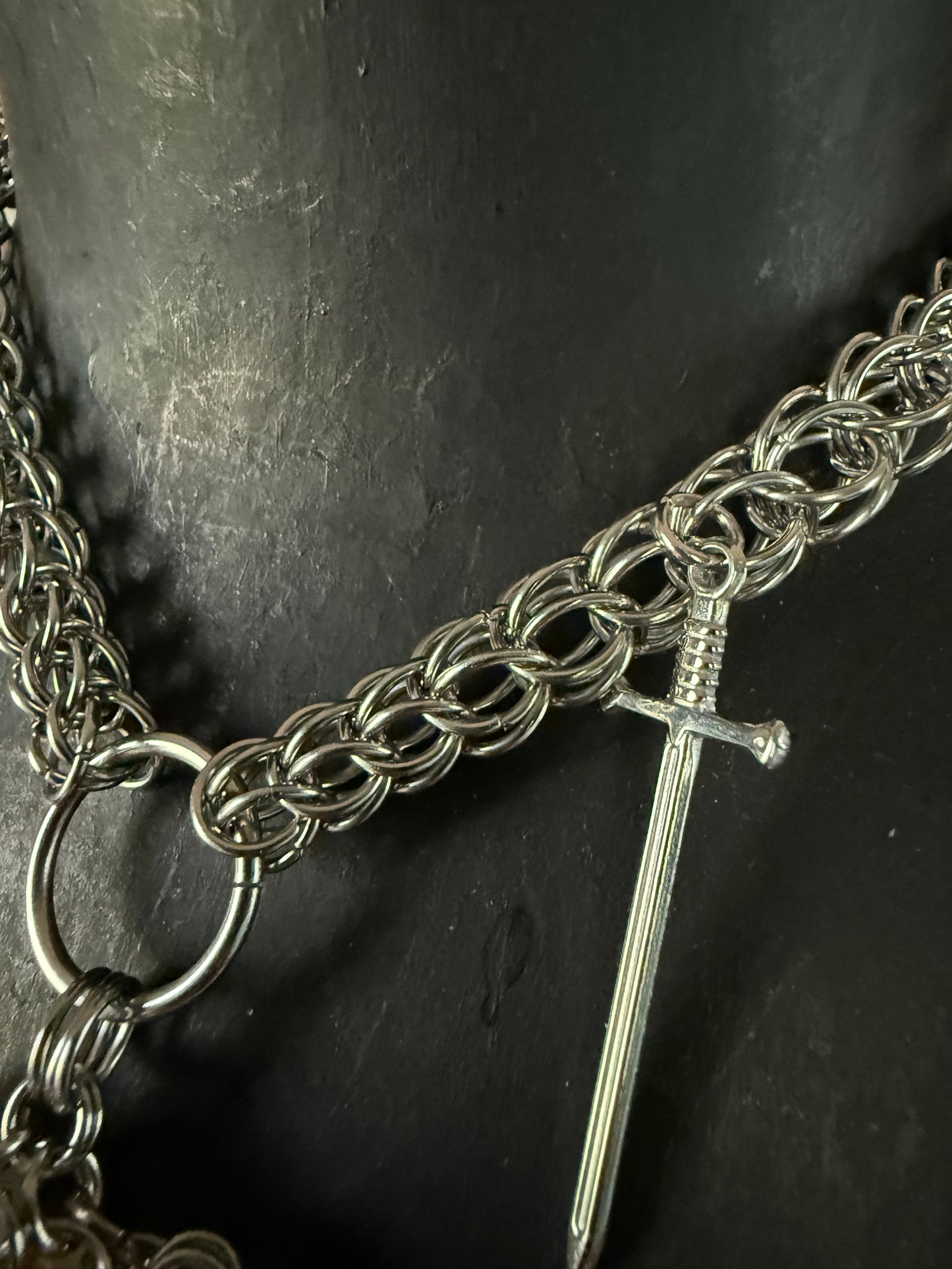 A Portal to Abundance | Rutile in Quartz Necklace Pendant chainmaille