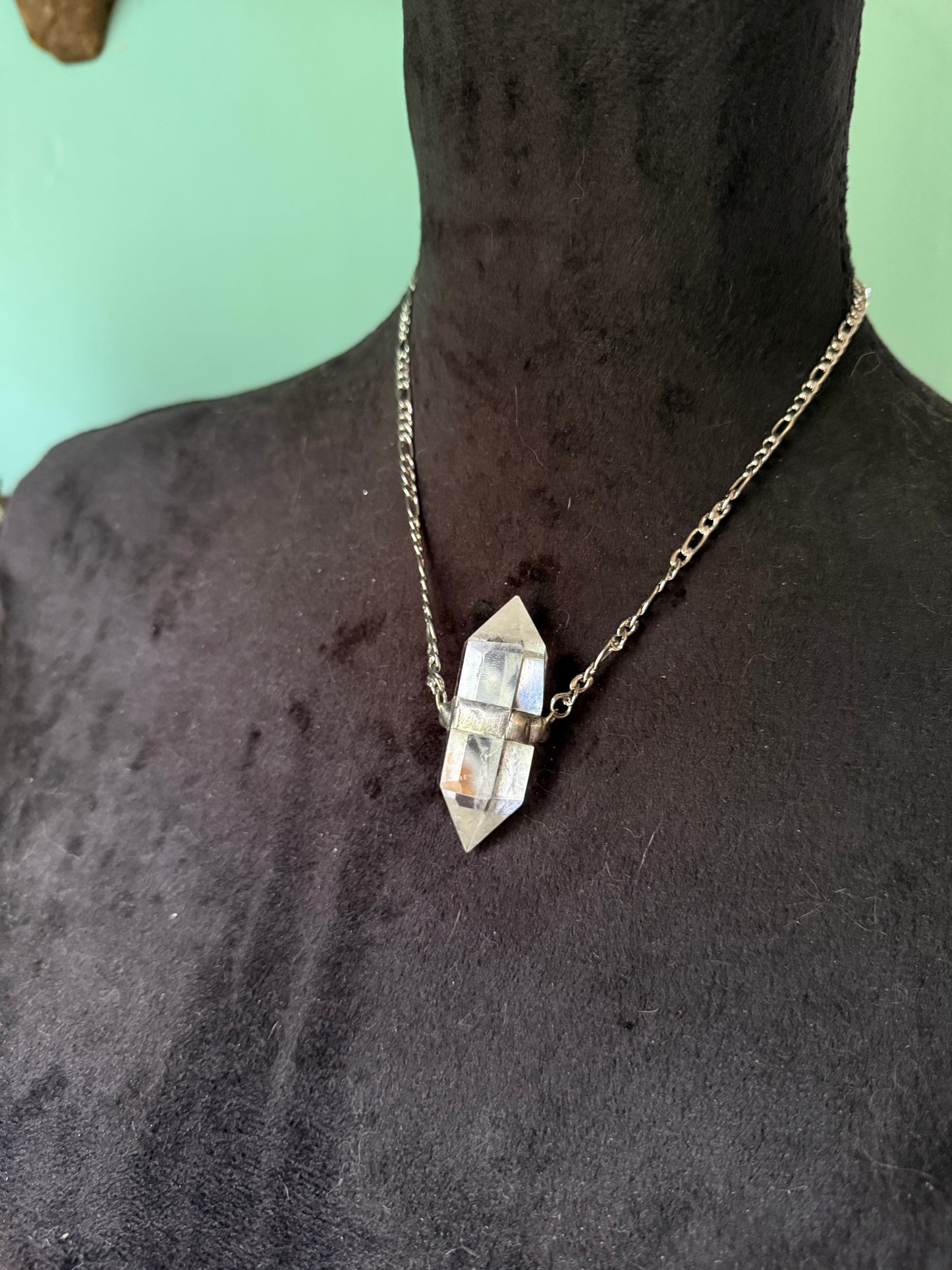 Amplified Master Healer - clear quartz necklace pendant , crystal necklace for protection