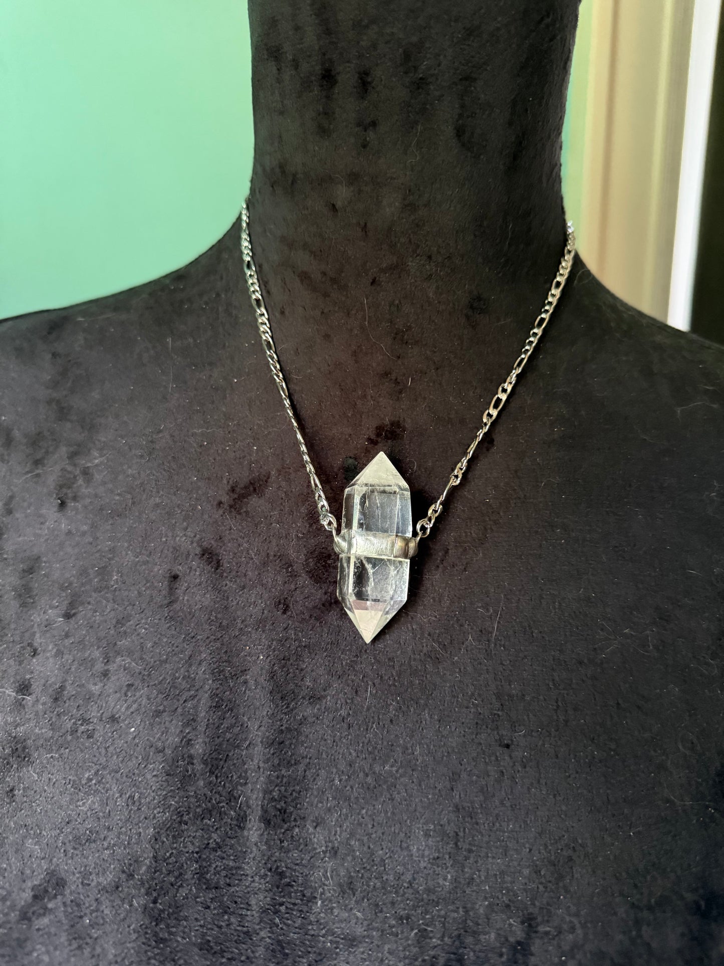 Amplified Master Healer - clear quartz necklace pendant , crystal necklace for protection