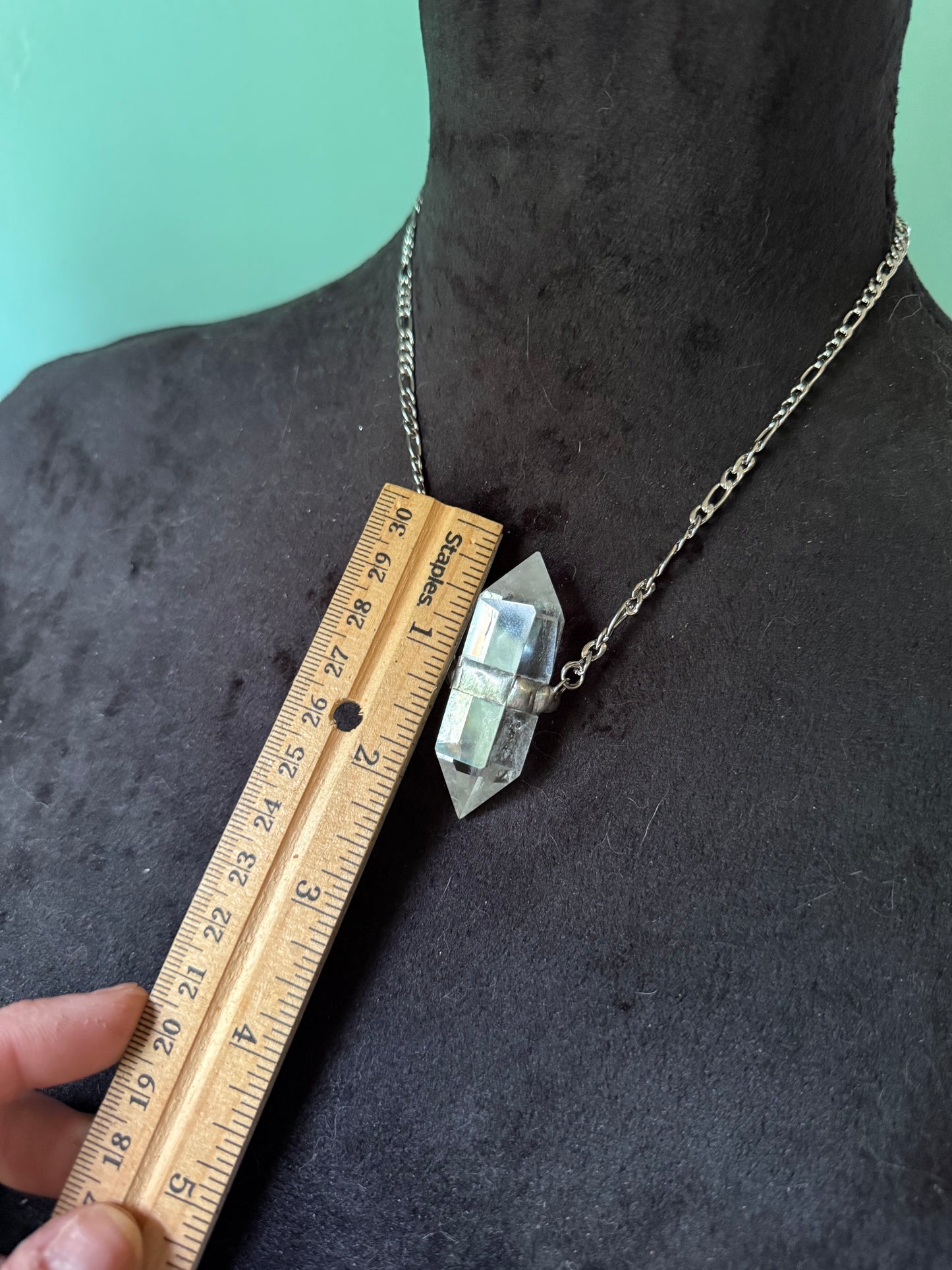 Amplified Master Healer - clear quartz necklace pendant , crystal necklace for protection