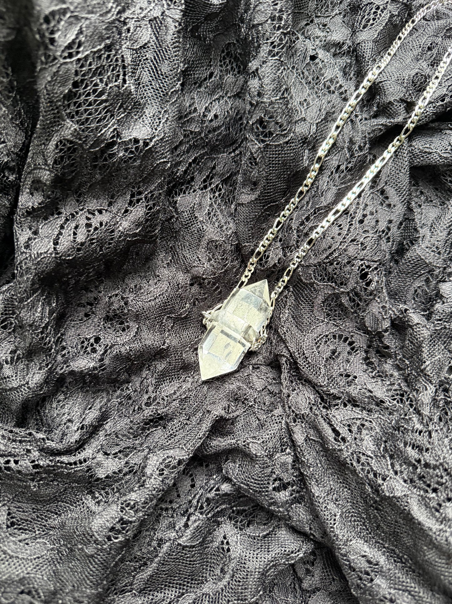 Amplified Master Healer - clear quartz necklace pendant , crystal necklace for protection
