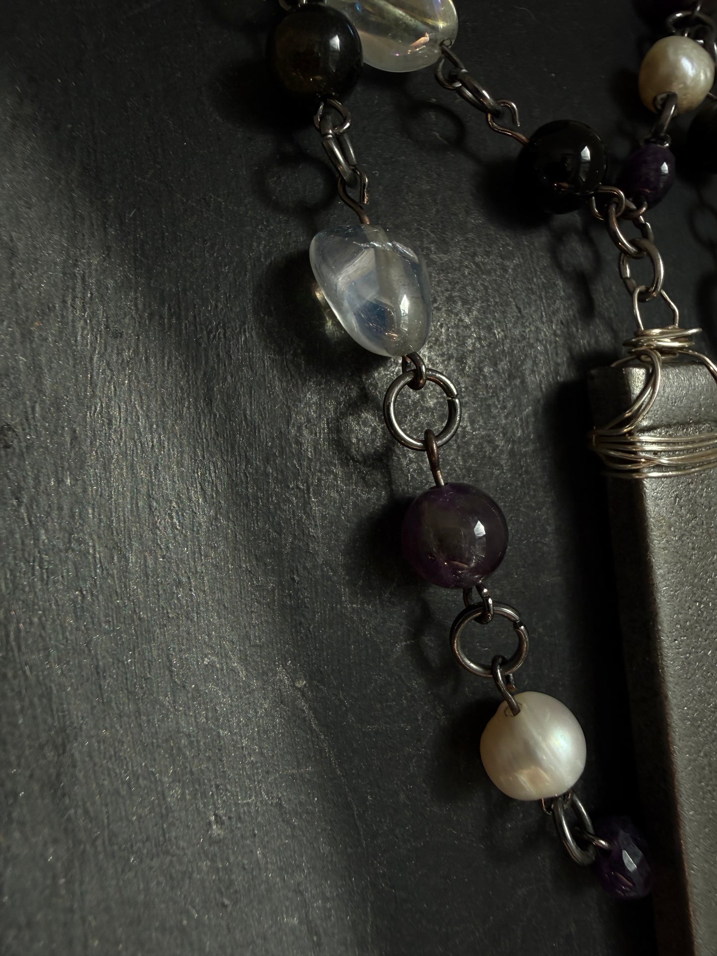 Final Nail Beaded choker