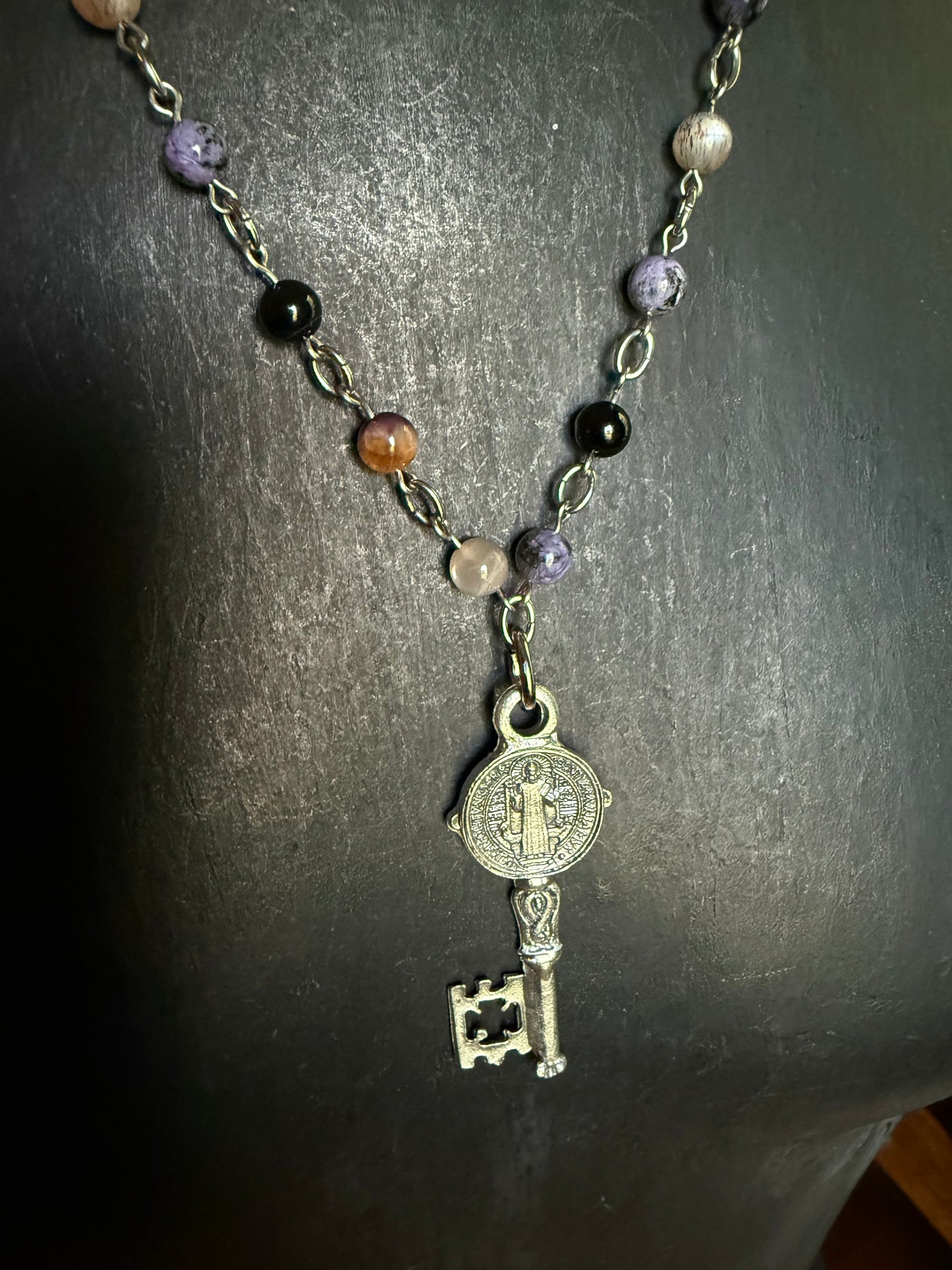 Key of Protection Sorcery Strand - Rosary style chain necklace - beaded necklace