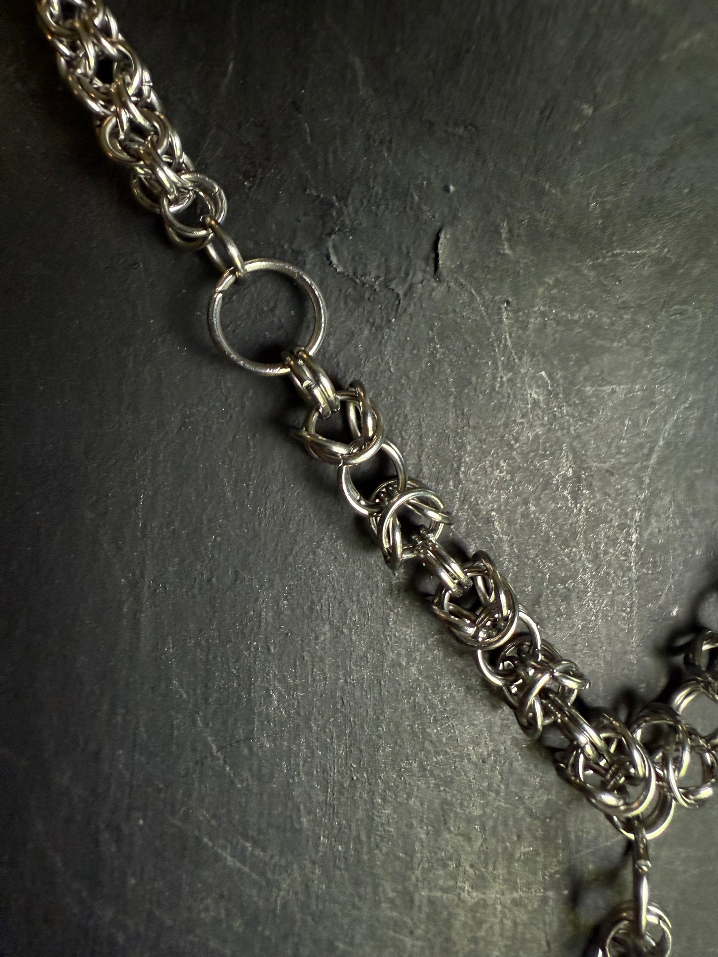 Goddess of the Garden handmade chainmaille stainless steel necklace choker