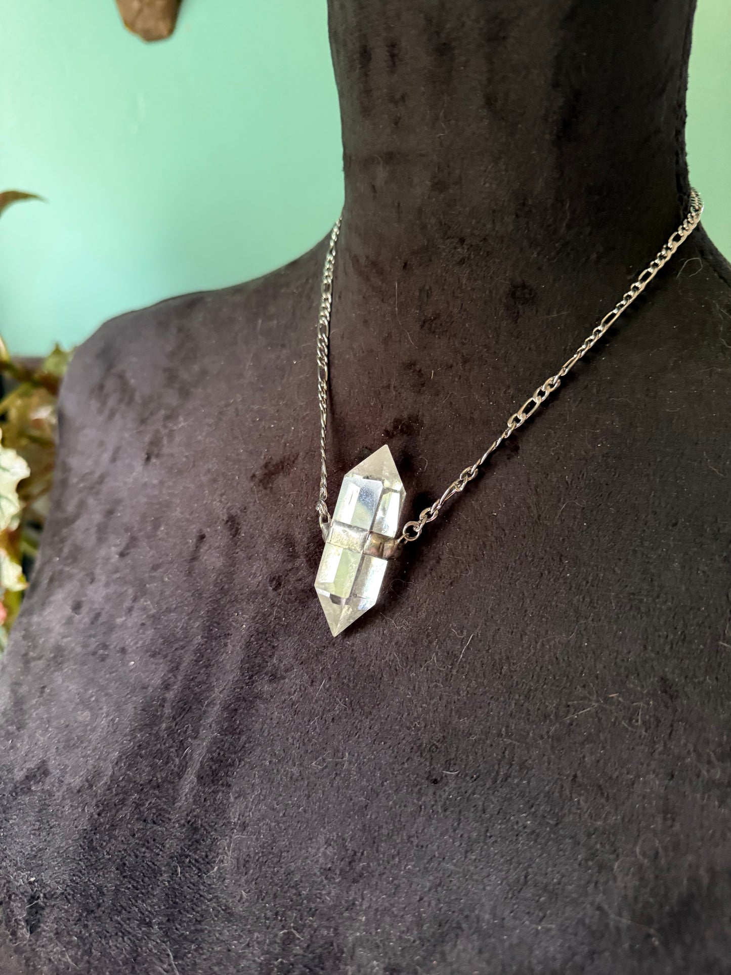 Amplified Master Healer - clear quartz necklace pendant , crystal necklace for protection