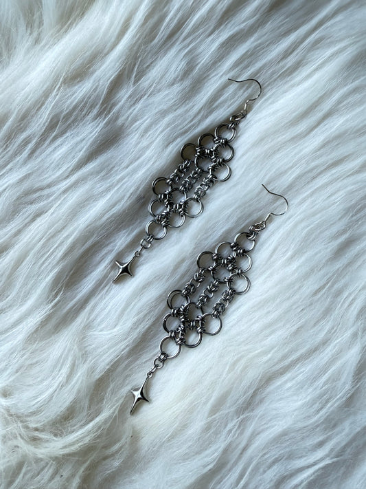 Inner Warrior Earrings Chainmaille jewelry handmade chain mail