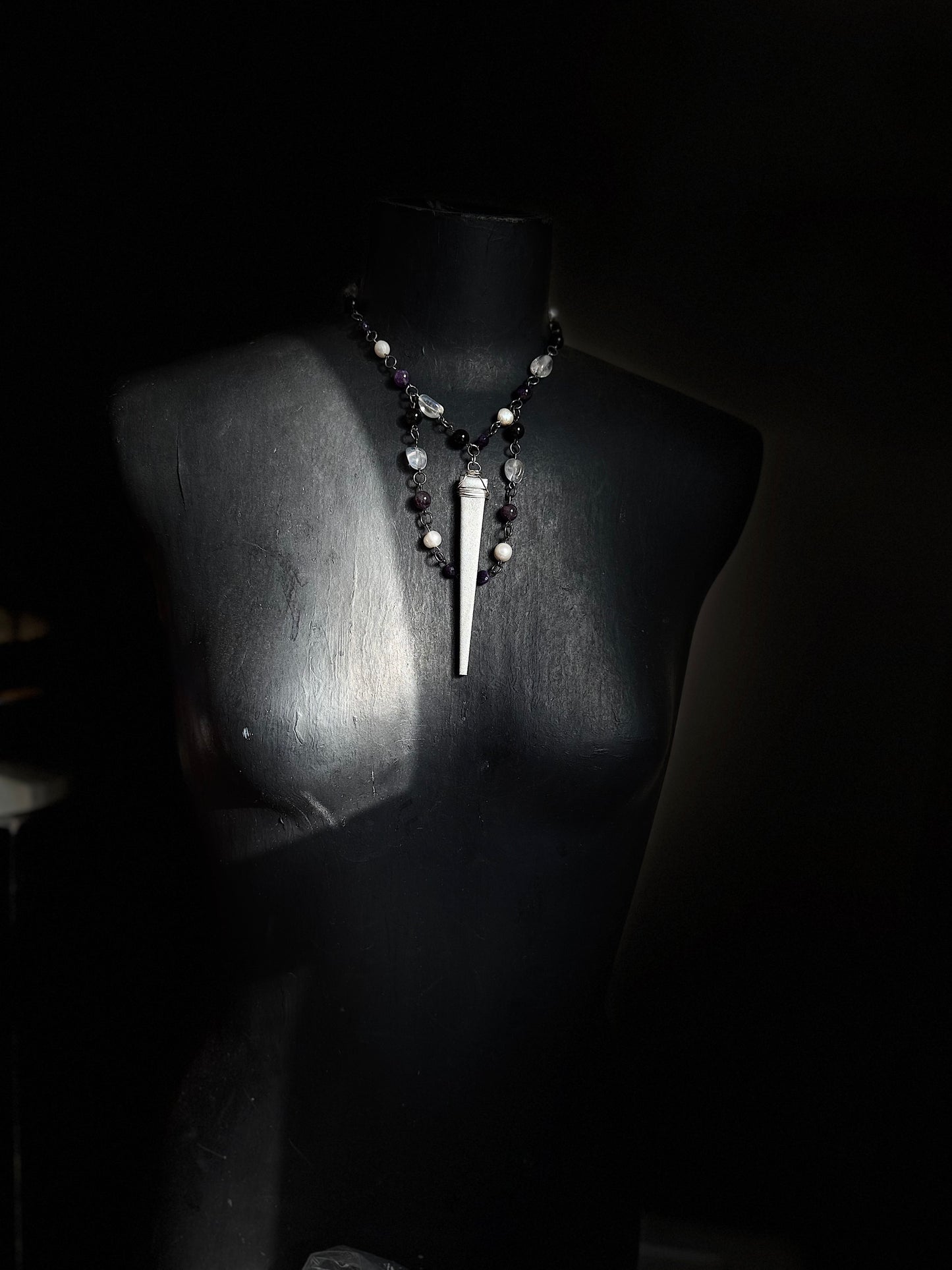 Final Nail Beaded choker