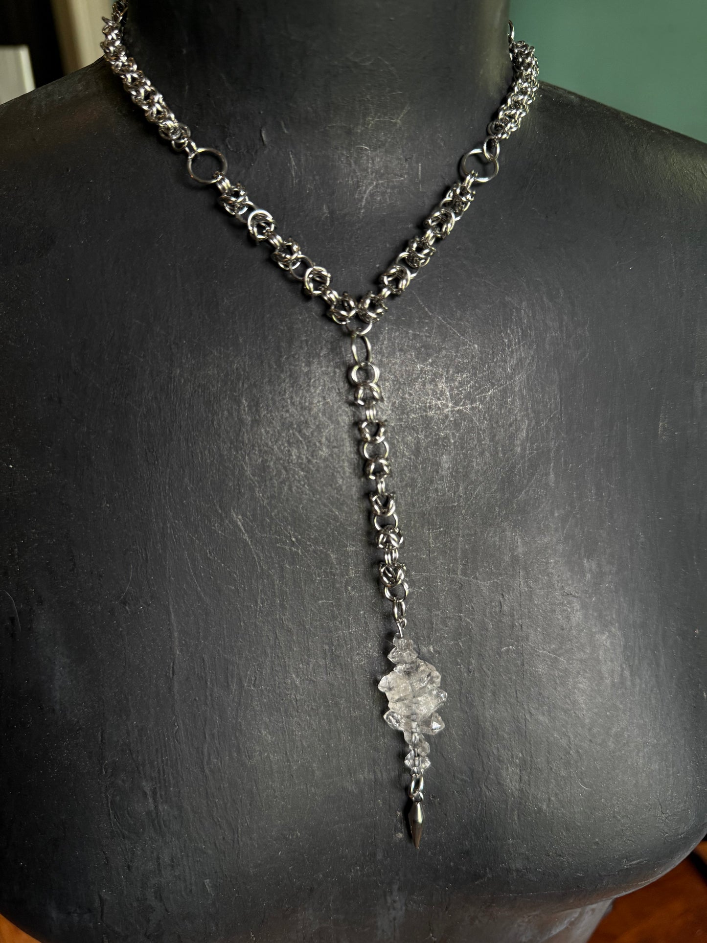 Goddess of the Garden handmade chainmaille stainless steel necklace choker