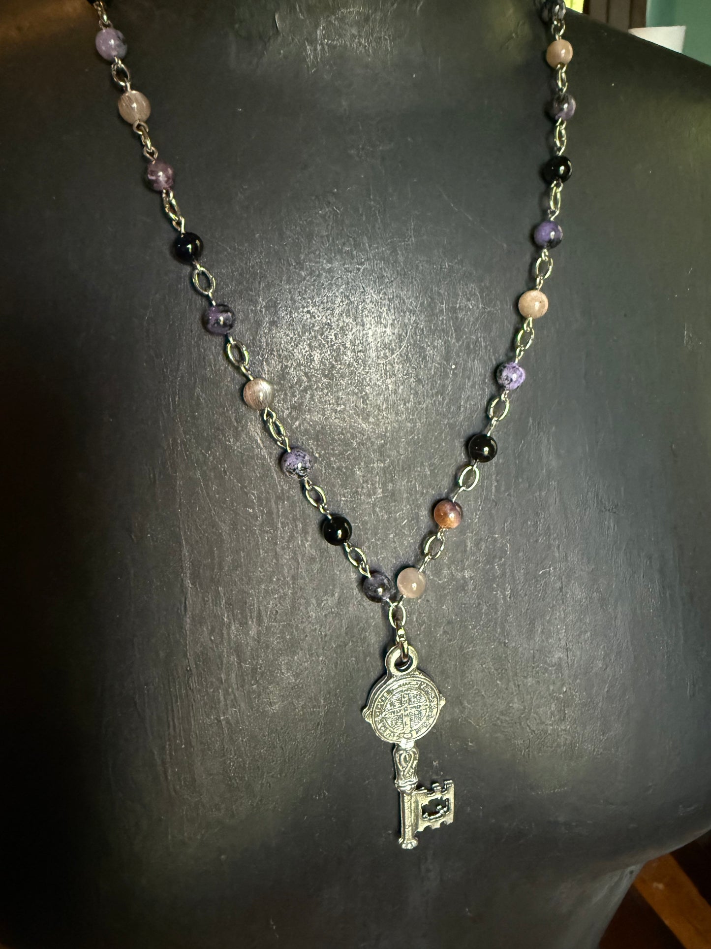 Key of Protection Sorcery Strand - Rosary style chain necklace - beaded necklace