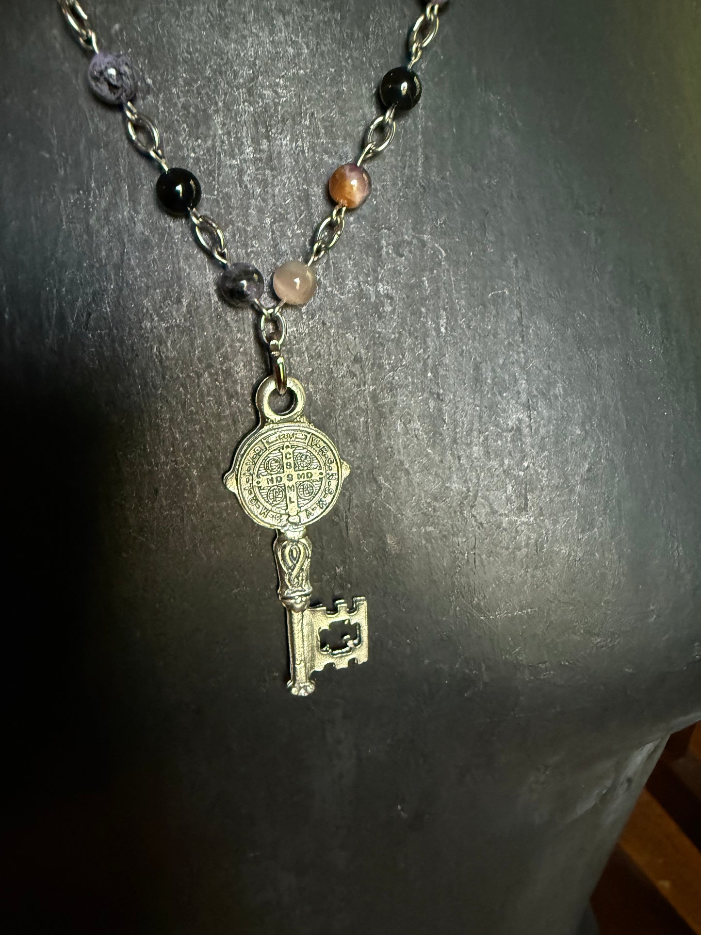 Key of Protection Sorcery Strand - Rosary style chain necklace - beaded necklace