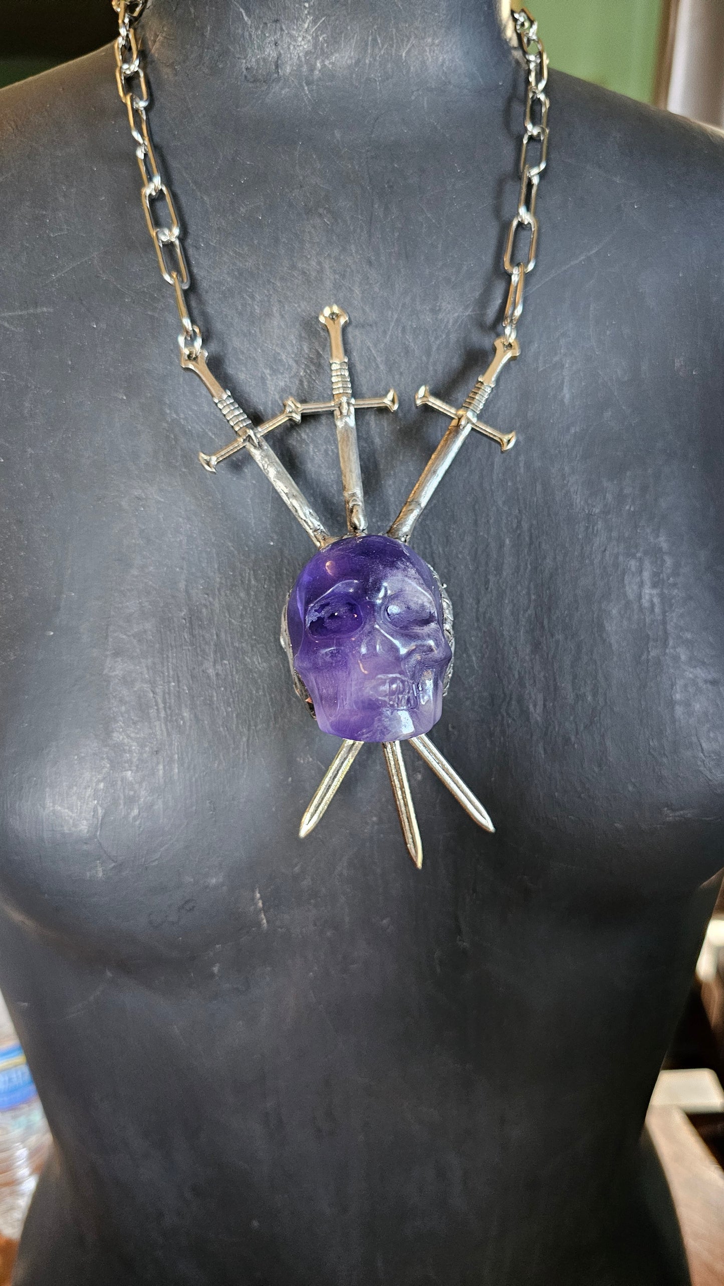 3 of Skulls (Purple Fluorite)