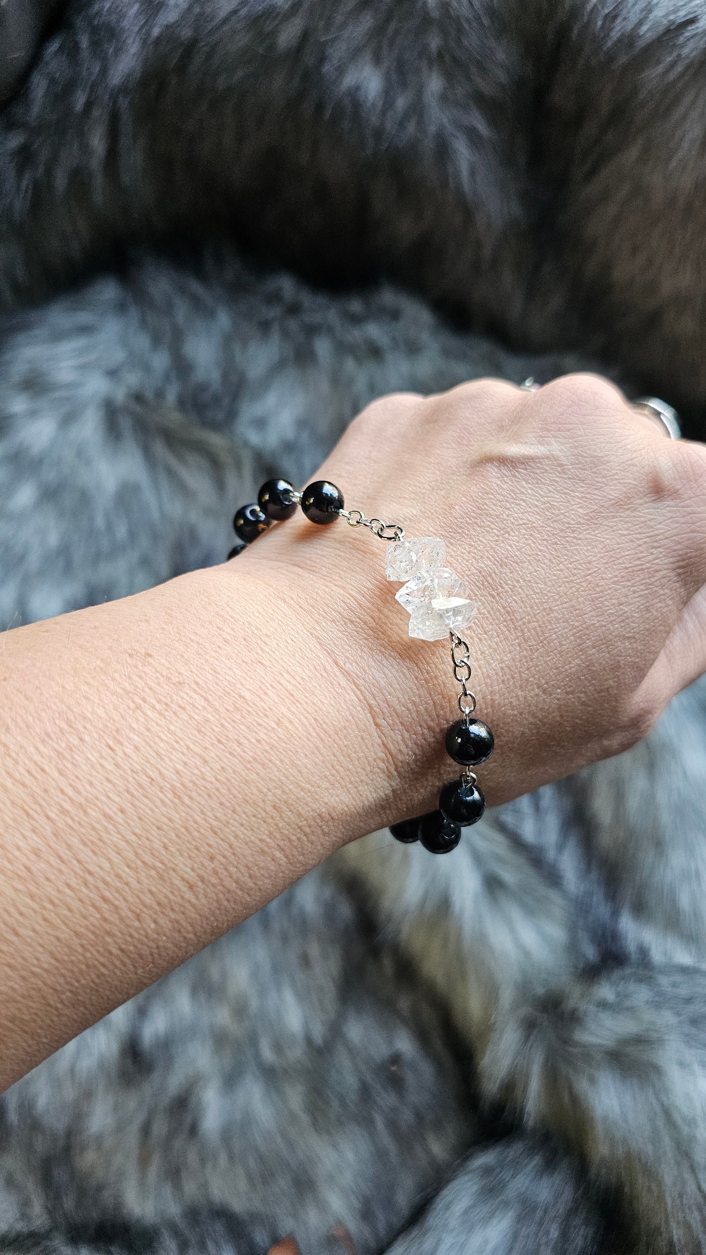 Herkimer Obsidian Bracelet MTO