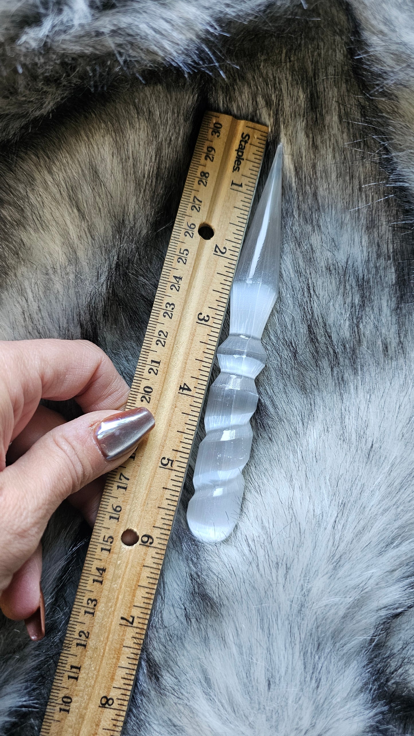 Selenite Satin Spar Spiral Wand