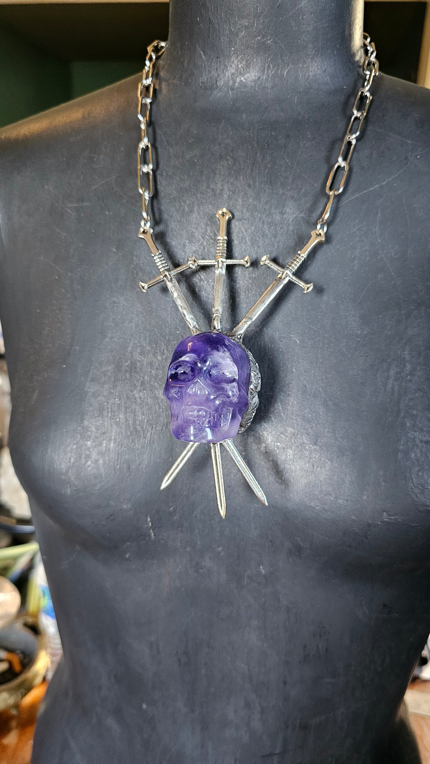 3 of Skulls (Purple Fluorite)