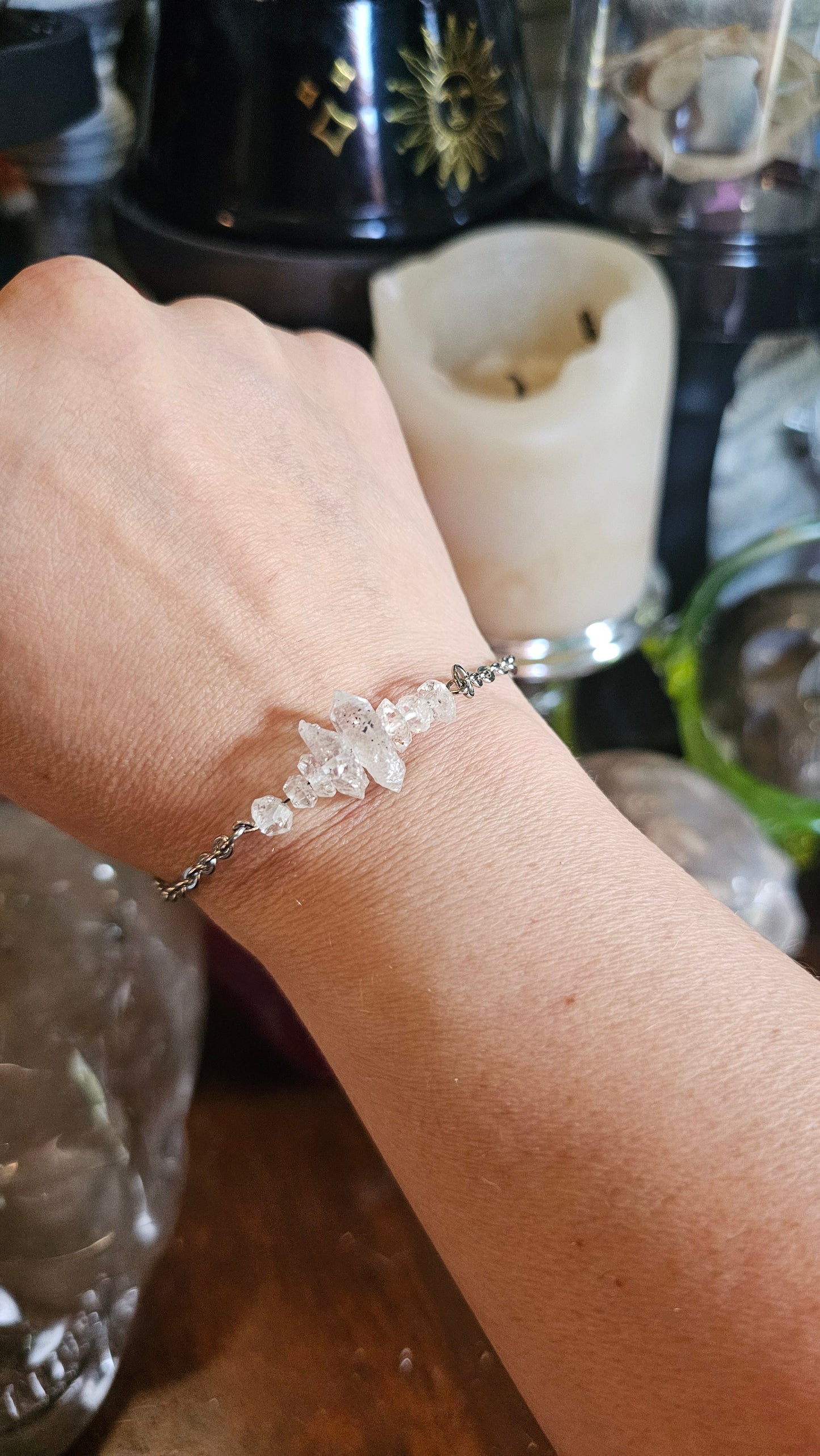 Herkimer Diamond Chain Bracelet