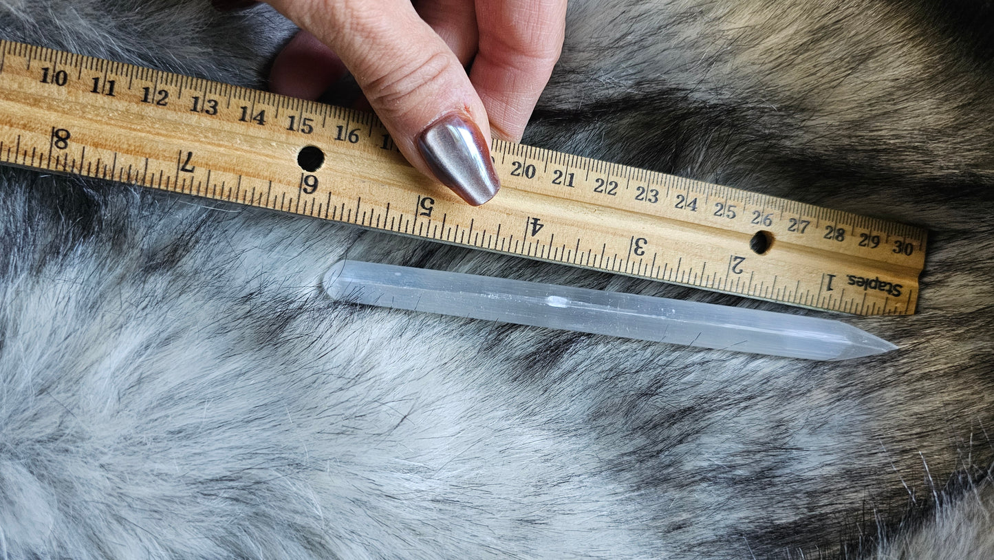 Selenite Satin Spar thin wand