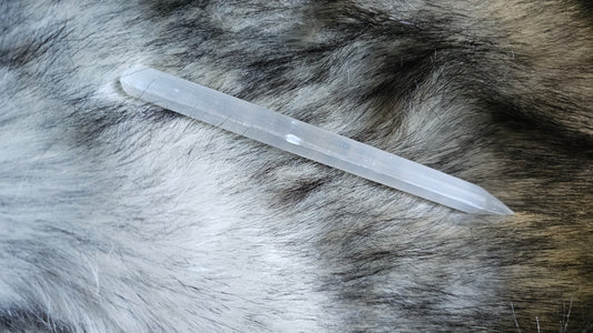 Selenite Satin Spar thin wand