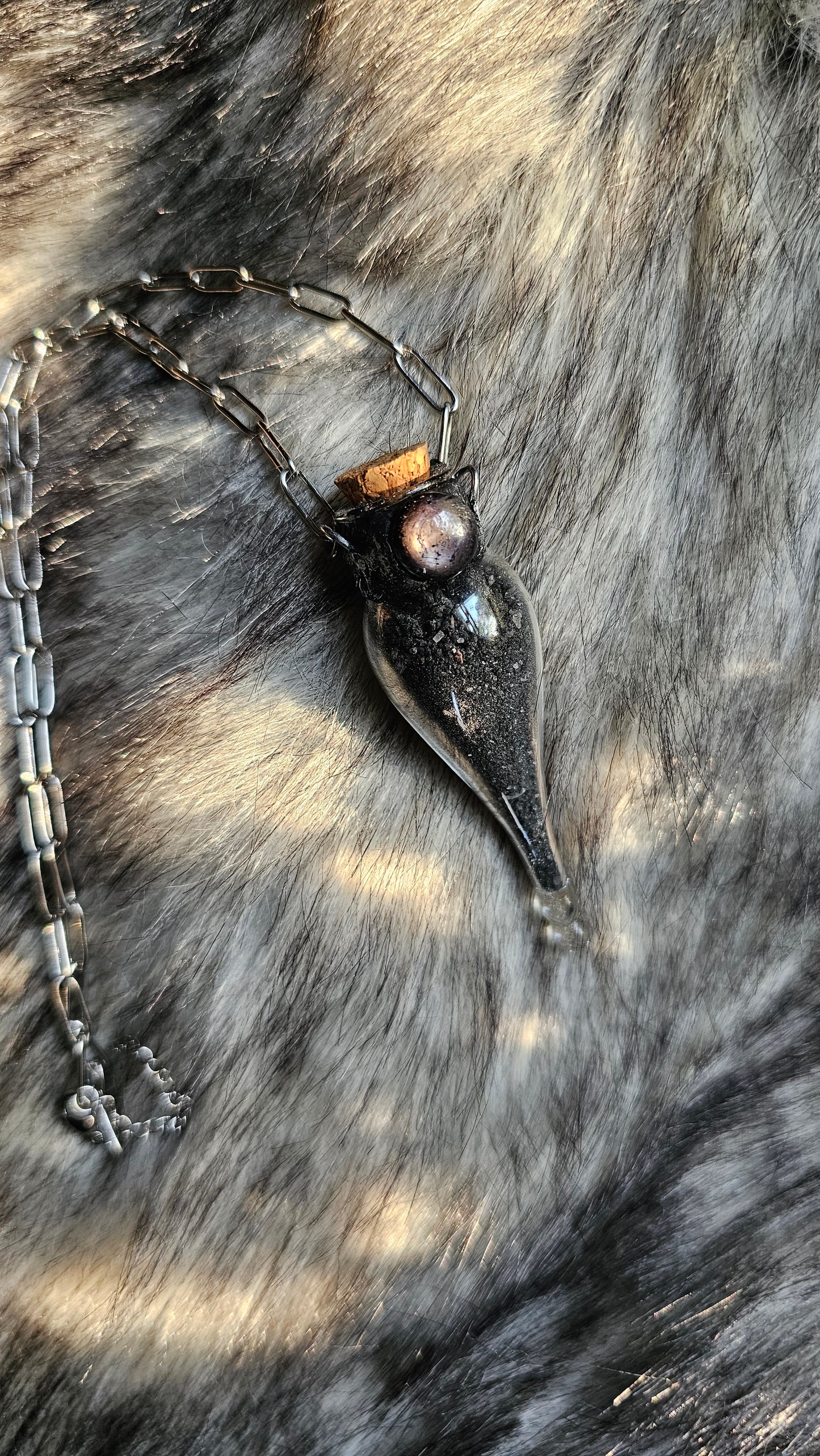 Black Salt of Protection Bottle Necklace MTO