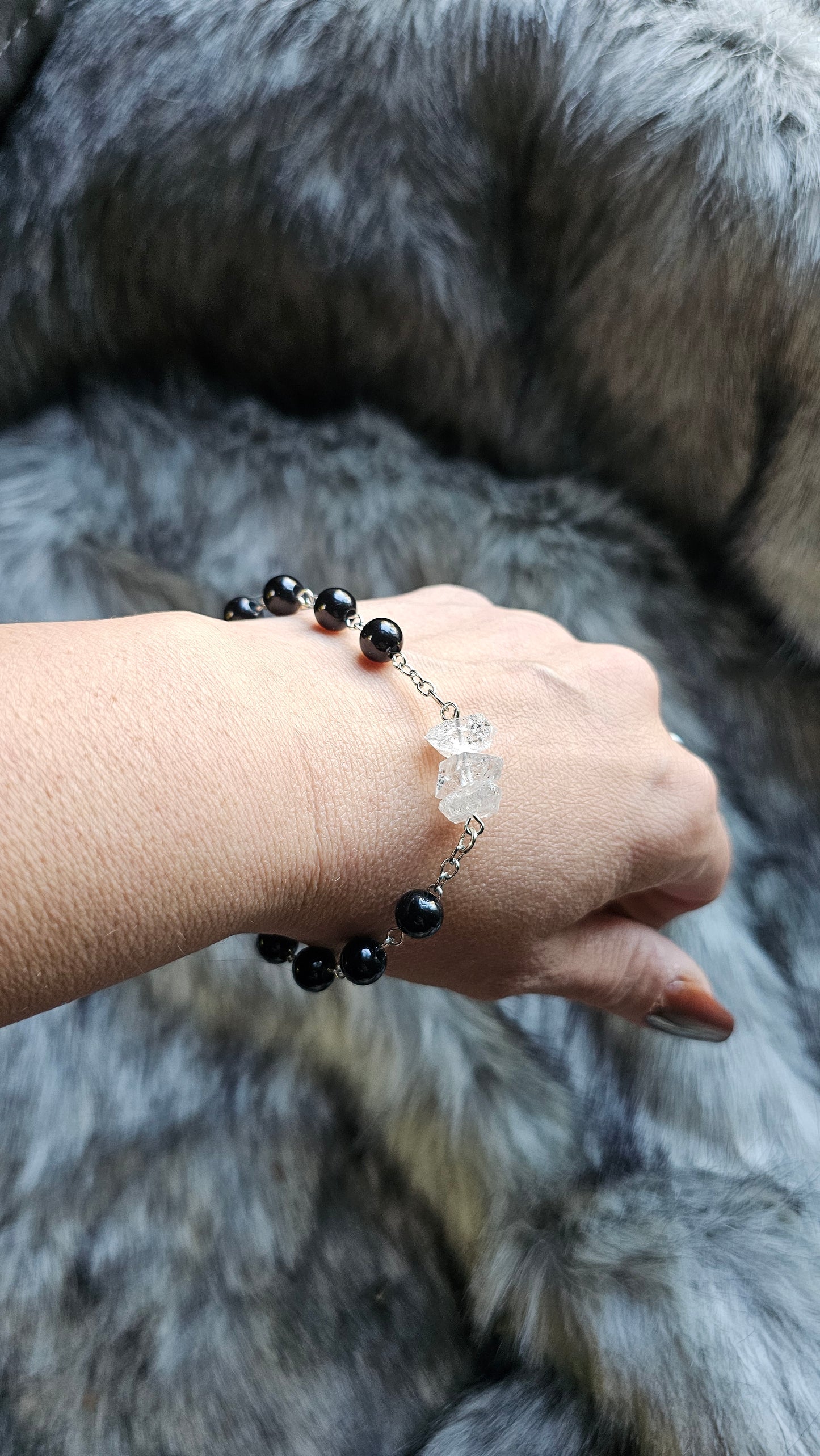 Herkimer Obsidian Bracelet MTO