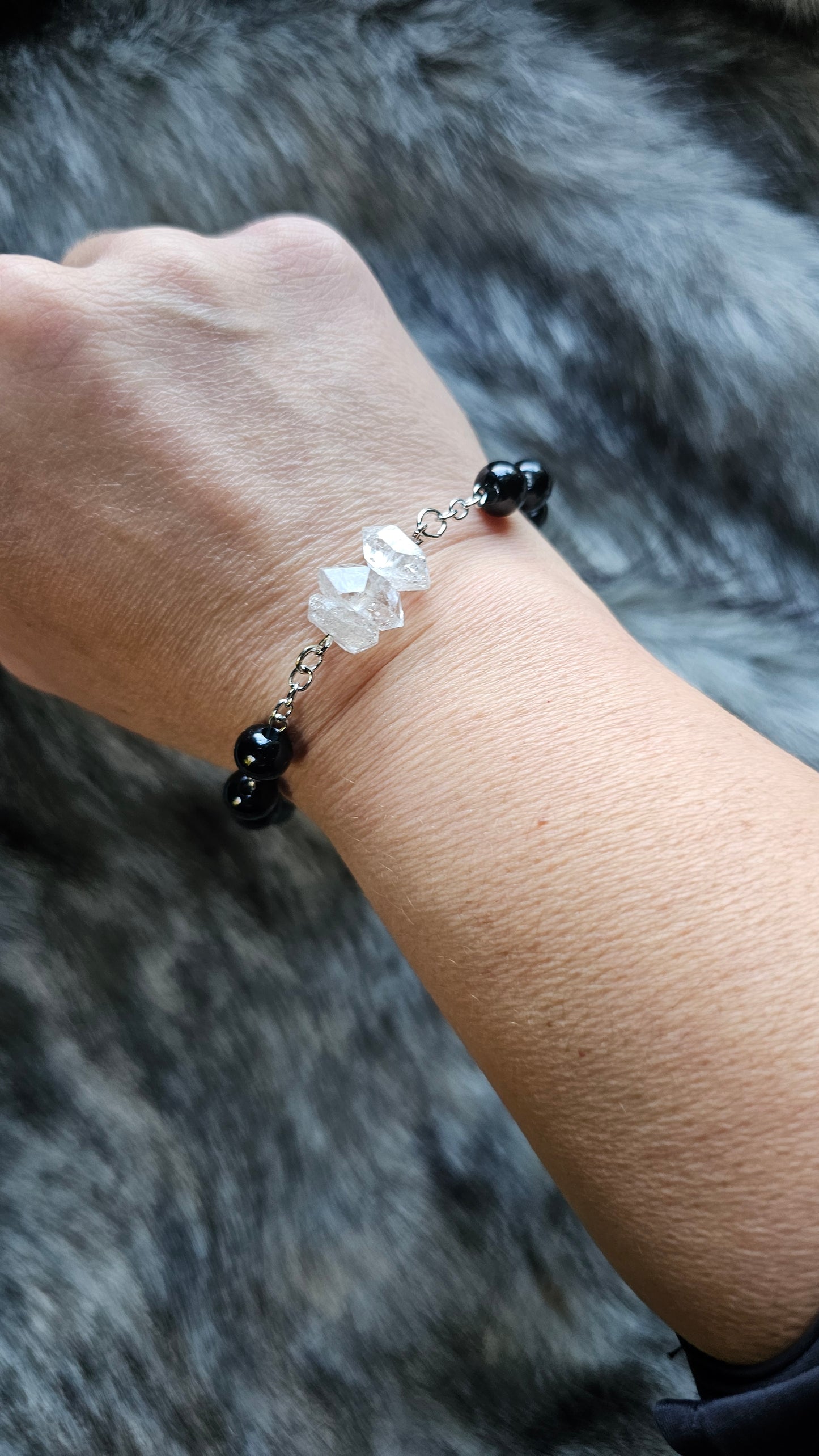 Herkimer Obsidian Bracelet MTO