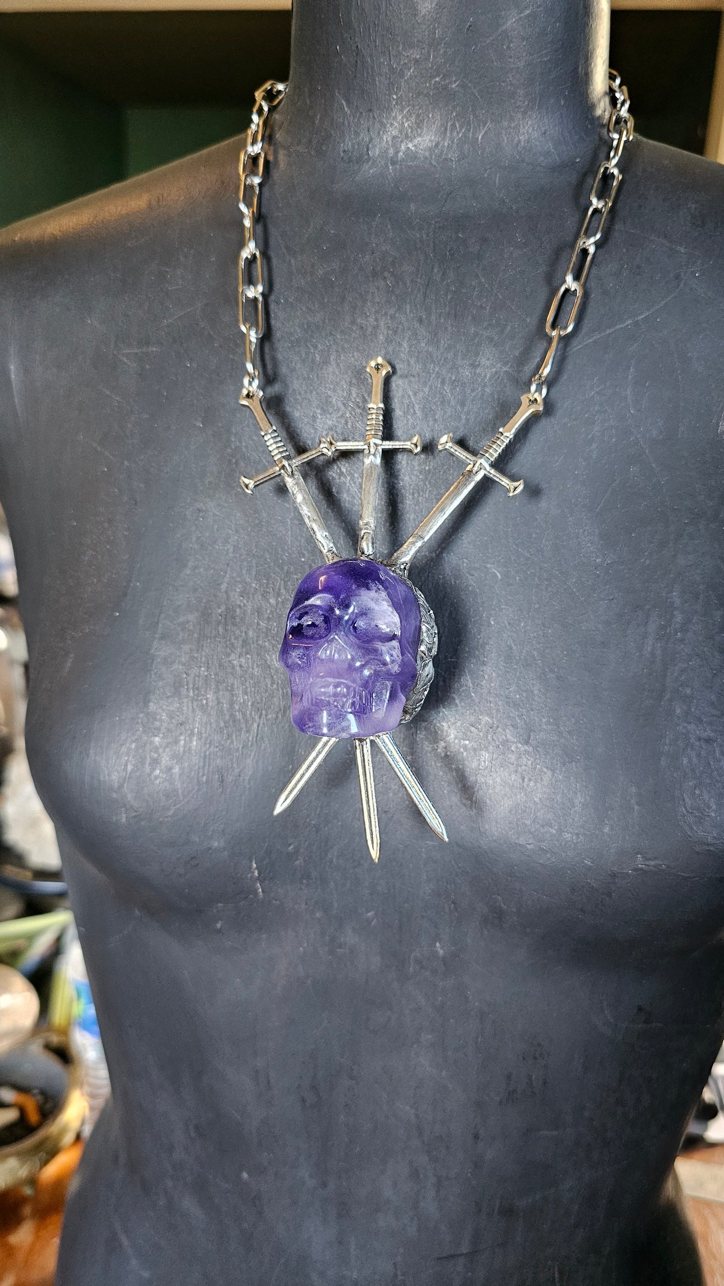 3 of Skulls (Purple Fluorite)