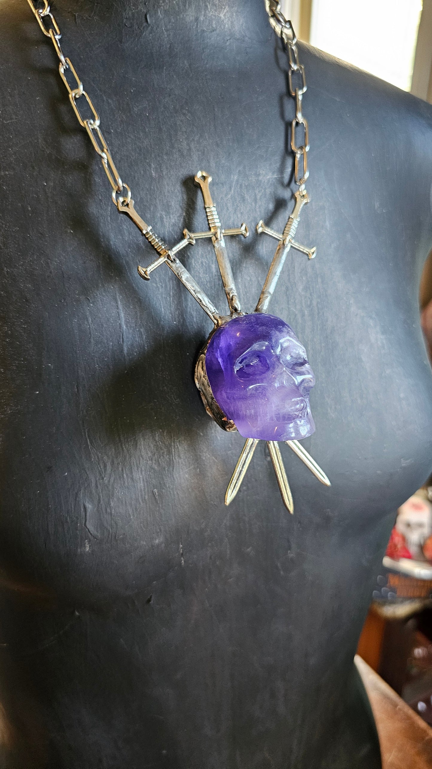 3 of Skulls (Purple Fluorite)