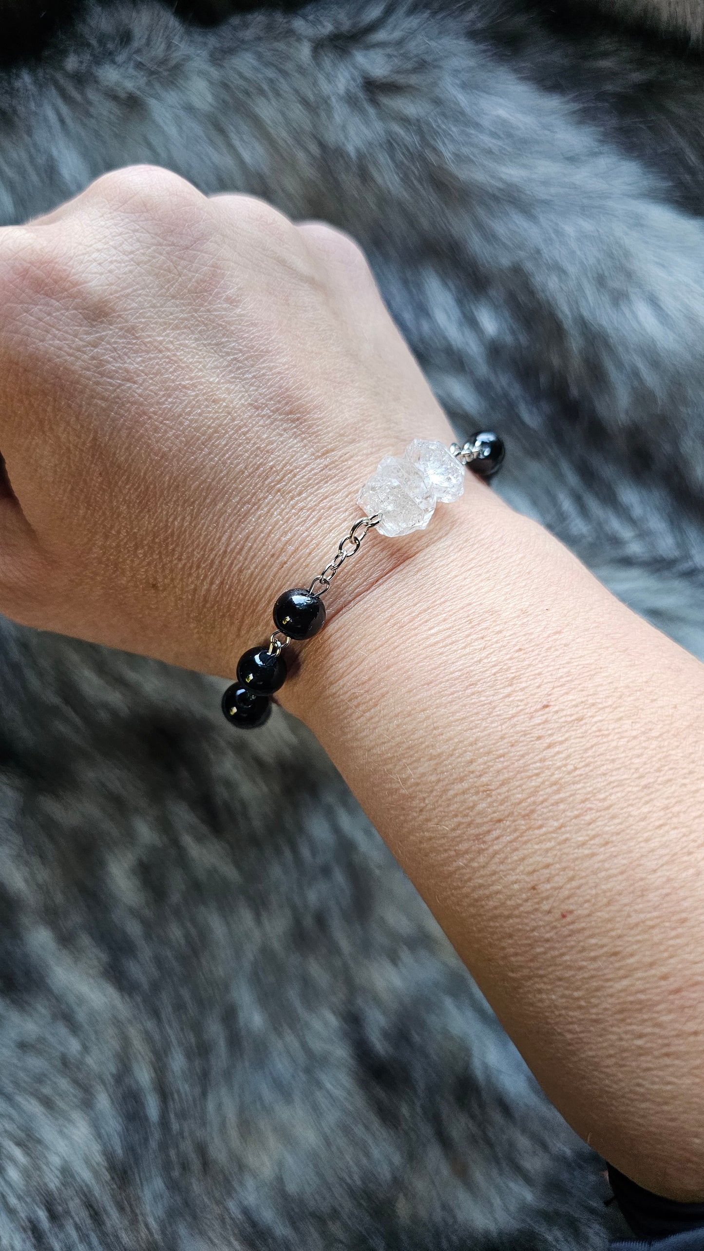 Herkimer Obsidian Bracelet MTO